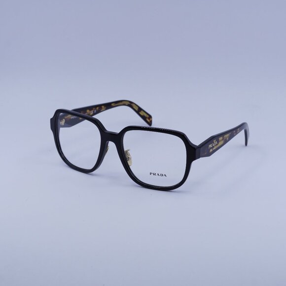 Prada PRB07VD 3891O1 Eyeglasses Black/Medium Havana 56mm Square Frame - Picture 1 of 11